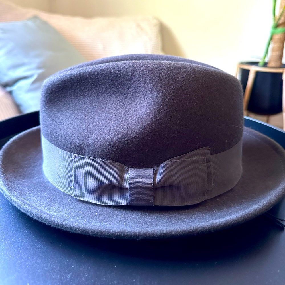 Men’s Thick Trilby Gray Hat Fedora Style